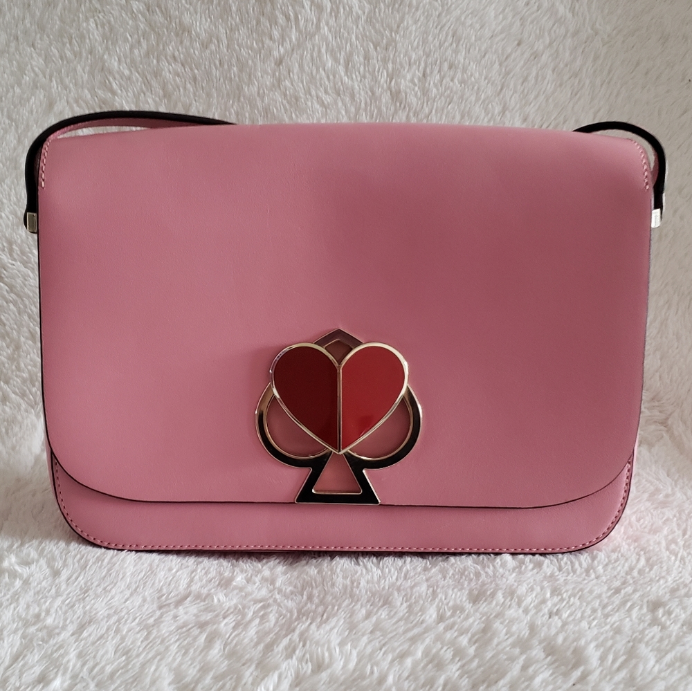 Kate Spade New York Nicola Twistlock Medium Convertible Crossbody in Rococo Pink